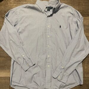 Ralph Lauren Light Blue Striped Button Down Shirt